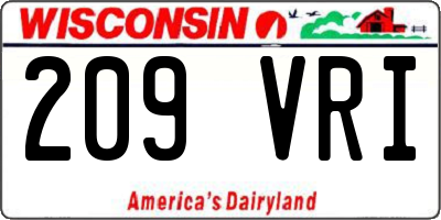 WI license plate 209VRI