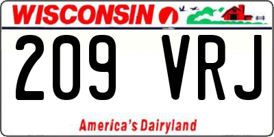 WI license plate 209VRJ