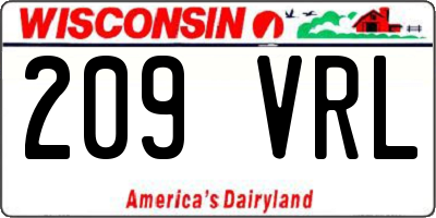 WI license plate 209VRL