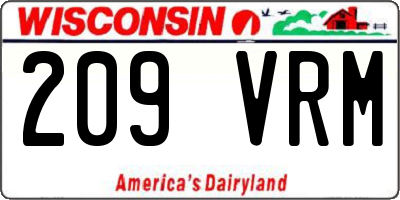 WI license plate 209VRM