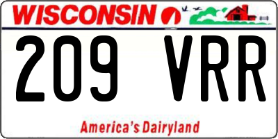 WI license plate 209VRR