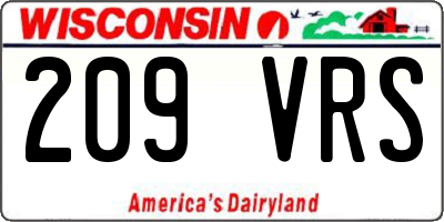 WI license plate 209VRS