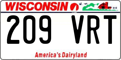 WI license plate 209VRT