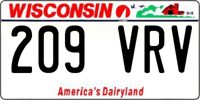 WI license plate 209VRV