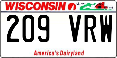 WI license plate 209VRW
