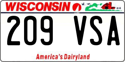 WI license plate 209VSA