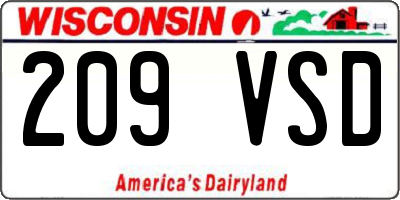 WI license plate 209VSD