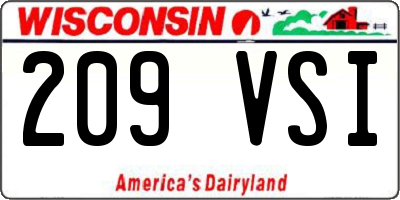 WI license plate 209VSI