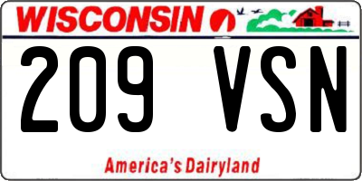 WI license plate 209VSN