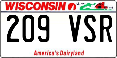 WI license plate 209VSR