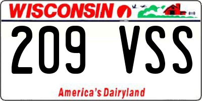 WI license plate 209VSS