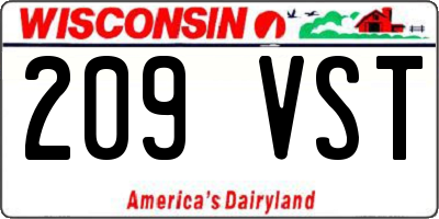WI license plate 209VST