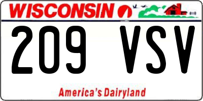 WI license plate 209VSV