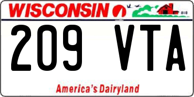 WI license plate 209VTA