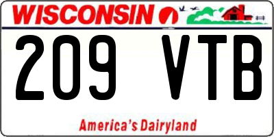 WI license plate 209VTB
