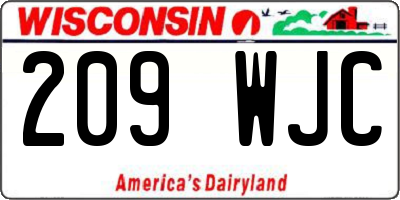 WI license plate 209WJC