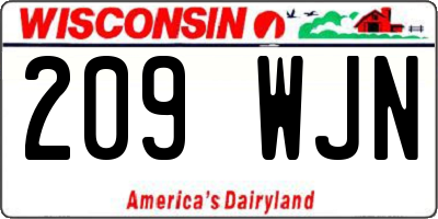 WI license plate 209WJN