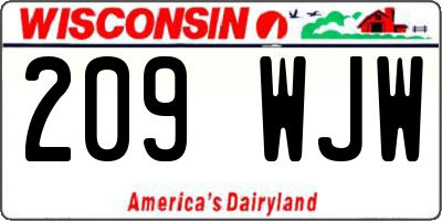 WI license plate 209WJW