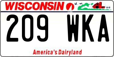 WI license plate 209WKA