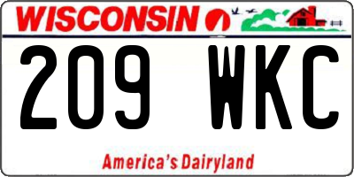 WI license plate 209WKC