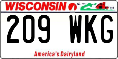 WI license plate 209WKG