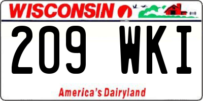 WI license plate 209WKI