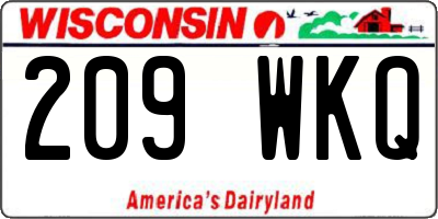 WI license plate 209WKQ