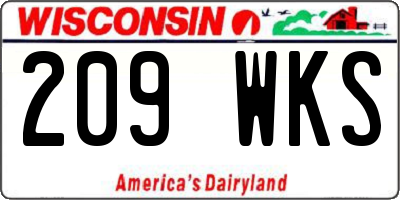 WI license plate 209WKS