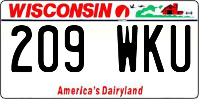 WI license plate 209WKU
