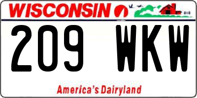 WI license plate 209WKW