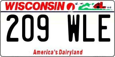 WI license plate 209WLE
