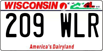 WI license plate 209WLR