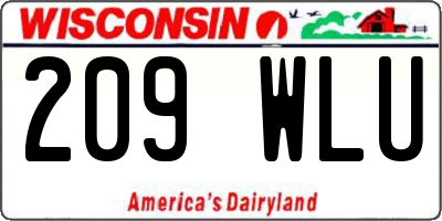 WI license plate 209WLU