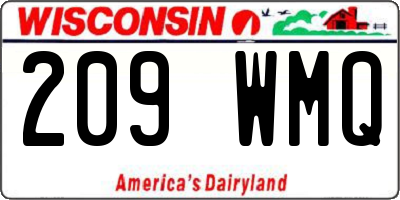 WI license plate 209WMQ