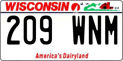 WI license plate 209WNM