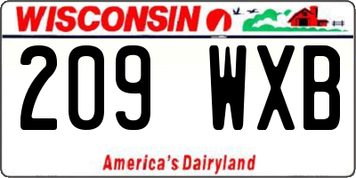 WI license plate 209WXB
