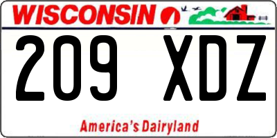 WI license plate 209XDZ