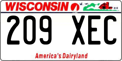 WI license plate 209XEC