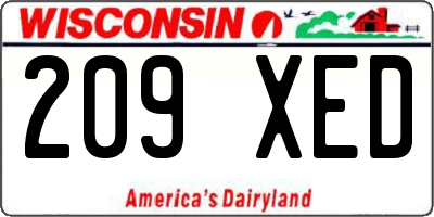 WI license plate 209XED