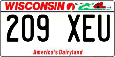 WI license plate 209XEU