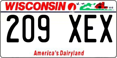 WI license plate 209XEX