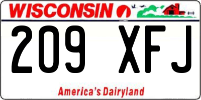 WI license plate 209XFJ