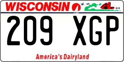 WI license plate 209XGP