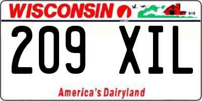 WI license plate 209XIL