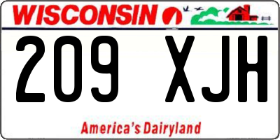 WI license plate 209XJH