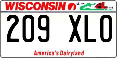 WI license plate 209XLO