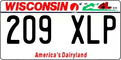 WI license plate 209XLP