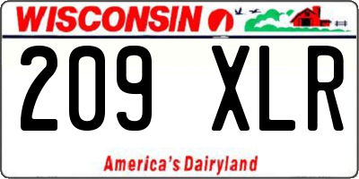 WI license plate 209XLR