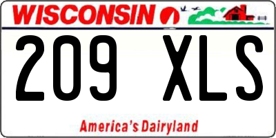 WI license plate 209XLS