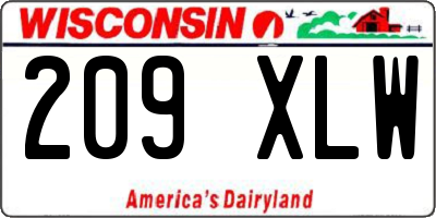 WI license plate 209XLW